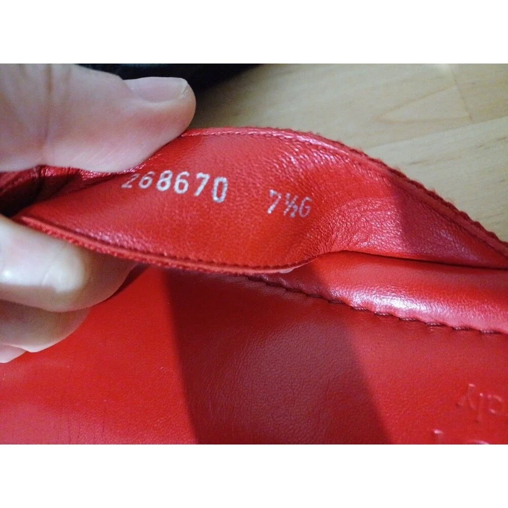 Lot Of 2 Gucci GG Black Red Leather Thong Men Sandal Slide US7.5 EU40 GUCCI/UK7G